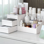 Makeup Organizer, Skin Care Organizers and Storage Box with Drawers for Vanity, Bathroom Countertop Holder for Lipstick Skincare Perfume Brush, Dresser Desk Top Cosmetics Display Case