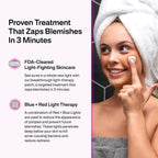 L.A.B Light Therapy Acne Patch, 2-Pack, LED Red and Blue Light Hydrocolloid Acne Patches, Fast Acting 3 Minute Skin Care Pimple Patch Spot Regimen for Zits, Blemishes, 60 Uses