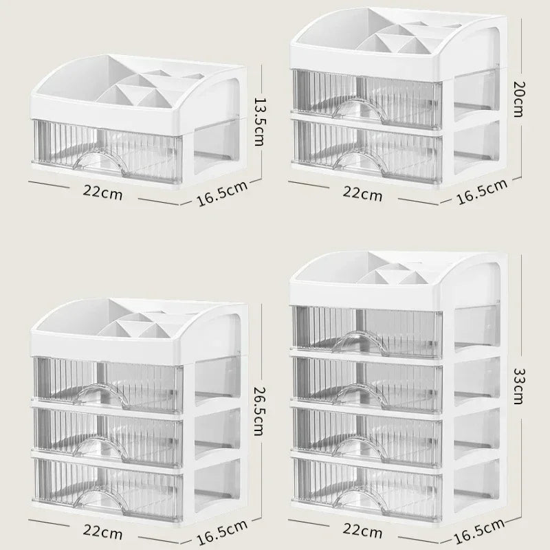 Drawer Jewelry Makeup Storage Box Large Capacity Transparent Makeup Storage Box Multi-Layer Multi-Functional Desktop Organizer