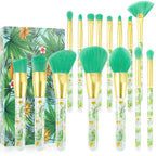 Makeup Brushes Professional 14Pcs Tropical Makeup Brush Set Premium Gift Synthetic Kabuki Foundation Blending Contour Face Powder Mineral Eyeshadow Make up Brush Set