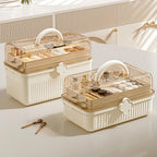 Three-Tier Makeup Storage Organizer with Ample Capacity for Skincare and Cosmetics