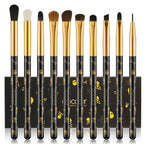 Eye Makeup Brushes 10Pcs Skull Printed Eyeshadow Makeup Brush Set Blending Concealer Eyebrow Eye Liners Premium Synthetic Eyeshadow Crease Brow Brush
