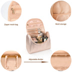 Travel Makeup Bag, Rose Gold Makeup Bag for Women Portable Makeup Organizer Bag Large Capacity Toiletry Bag for Travel Accessories