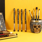 Eye Makeup Brushes 10Pcs Skull Printed Eyeshadow Makeup Brush Set Blending Concealer Eyebrow Eye Liners Premium Synthetic Eyeshadow Crease Brow Brush
