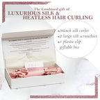 Klara Faire™- 100% Silk Ribbon Curler and Scrunchies Set - Black Silver
