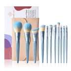 Makeup Brushes Set, 11 Pcs  Premium Vegan Makeup Brushes, Synthetic Foundation Powder Contour Blush Concealer Full Face Eye Brush, Bamboo Cosmetics Brushes Sets with Bag and Gift Box - Ice Blue