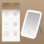 Travel Makeup Mirror Makeup Mirror USB Rechargeable Foldable Portable Touch Regulable LED Makeup Mirror for Bathroom Travel
