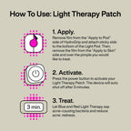 L.A.B Light Therapy Acne Patch, 2-Pack, LED Red and Blue Light Hydrocolloid Acne Patches, Fast Acting 3 Minute Skin Care Pimple Patch Spot Regimen for Zits, Blemishes, 60 Uses