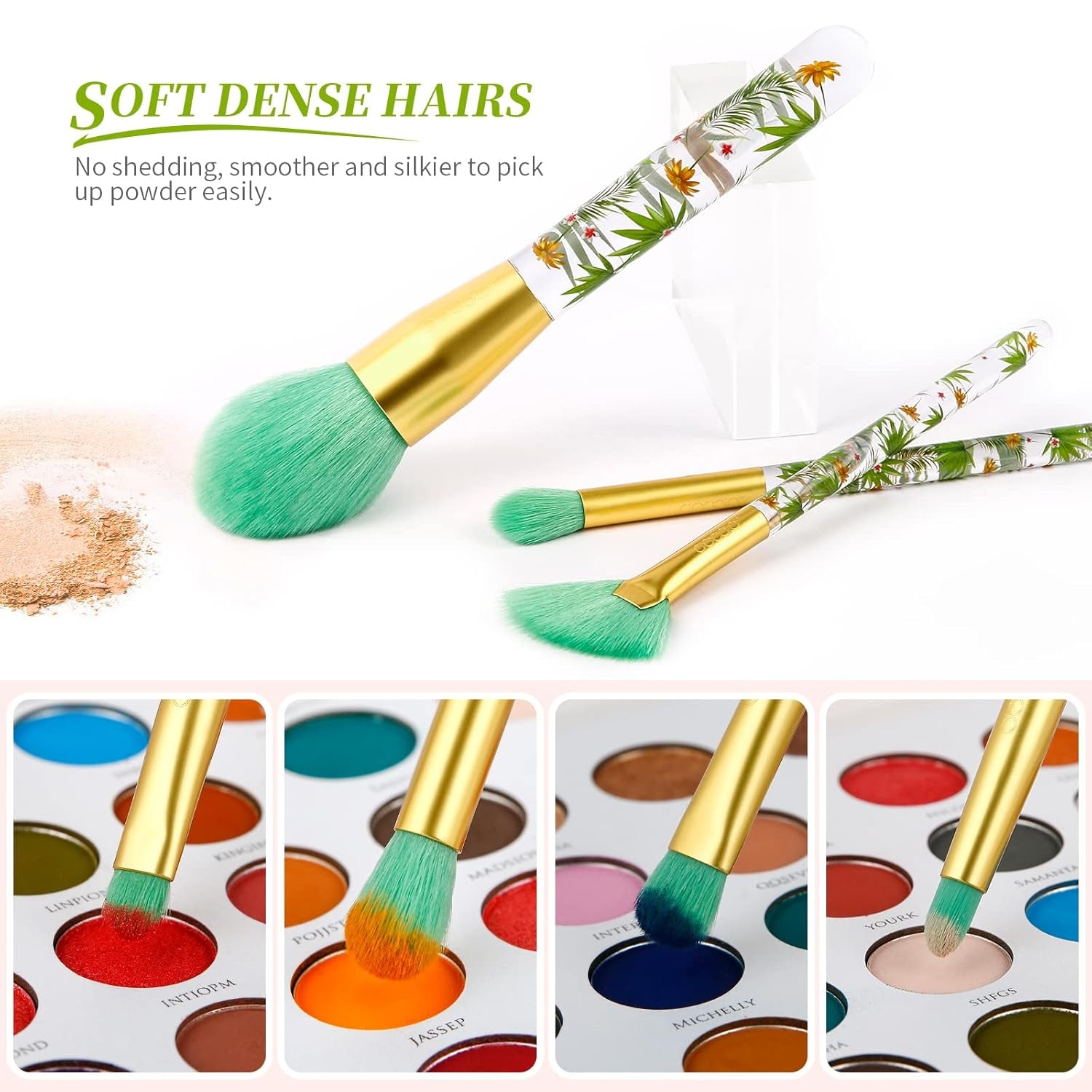 Makeup Brushes Professional 14Pcs Tropical Makeup Brush Set Premium Gift Synthetic Kabuki Foundation Blending Contour Face Powder Mineral Eyeshadow Make up Brush Set