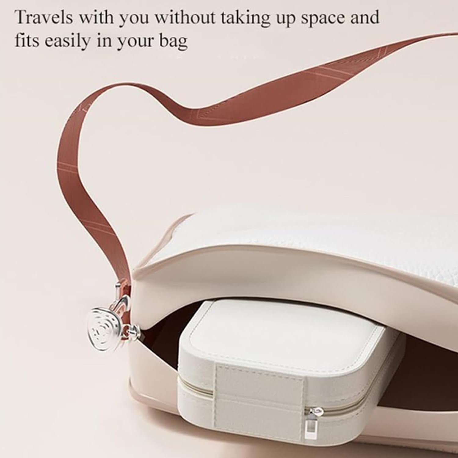 Integrated Makeup Storage Box with Light-Filling Mirror,Led Complementary Light Cosmetic Case,Makeup Storage Box with Led Light Mirror,Portable Cosmetics Case,Touch Control & Zipper Design (White)