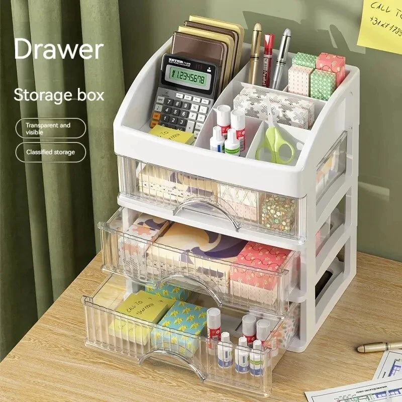 Drawer Jewelry Makeup Storage Box Large Capacity Transparent Makeup Storage Box Multi-Layer Multi-Functional Desktop Organizer