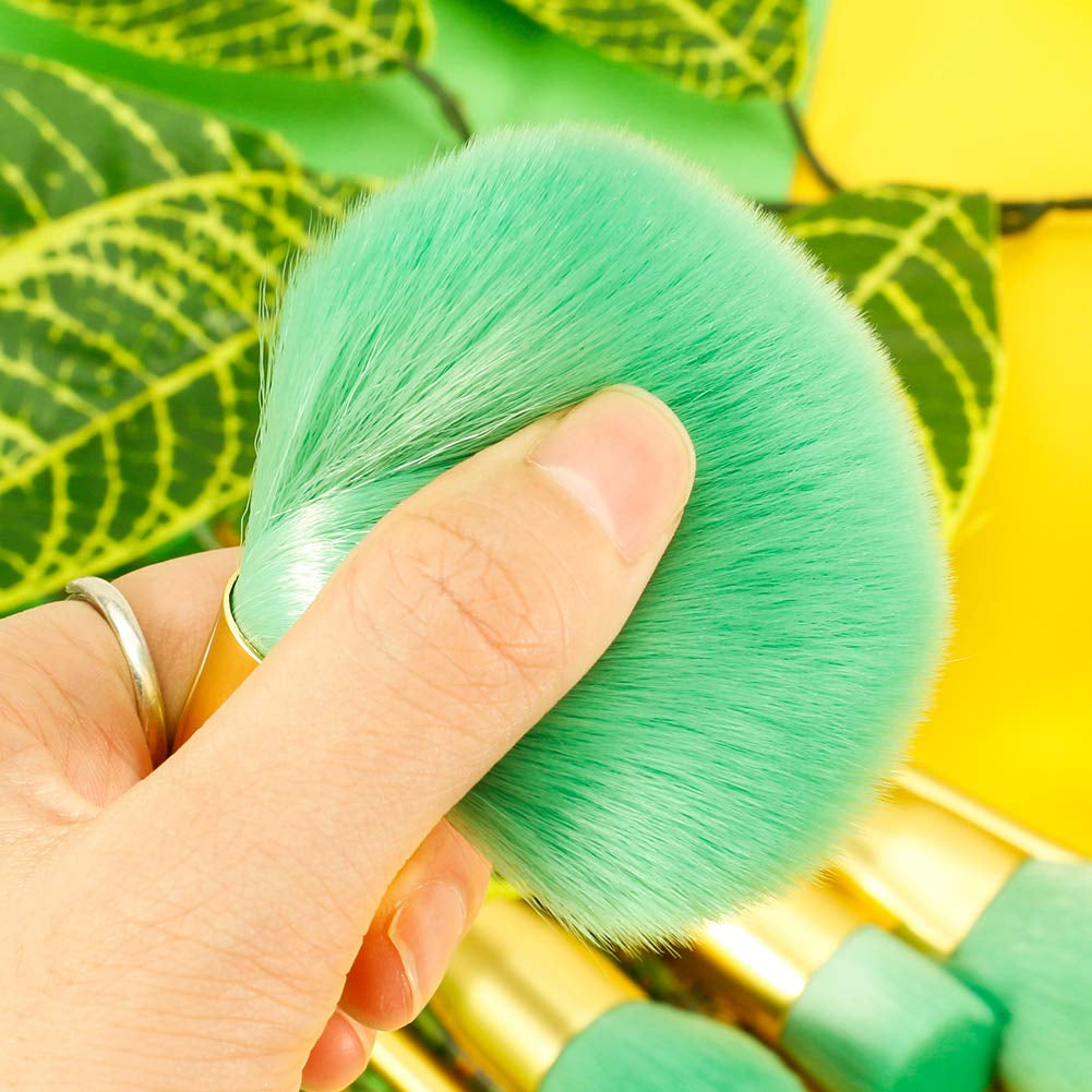 Makeup Brushes Professional 14Pcs Tropical Makeup Brush Set Premium Gift Synthetic Kabuki Foundation Blending Contour Face Powder Mineral Eyeshadow Make up Brush Set