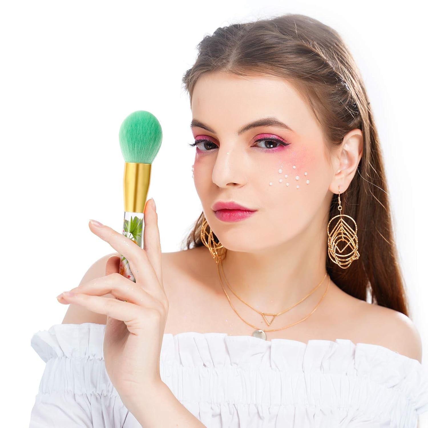 Makeup Brushes Professional 14Pcs Tropical Makeup Brush Set Premium Gift Synthetic Kabuki Foundation Blending Contour Face Powder Mineral Eyeshadow Make up Brush Set