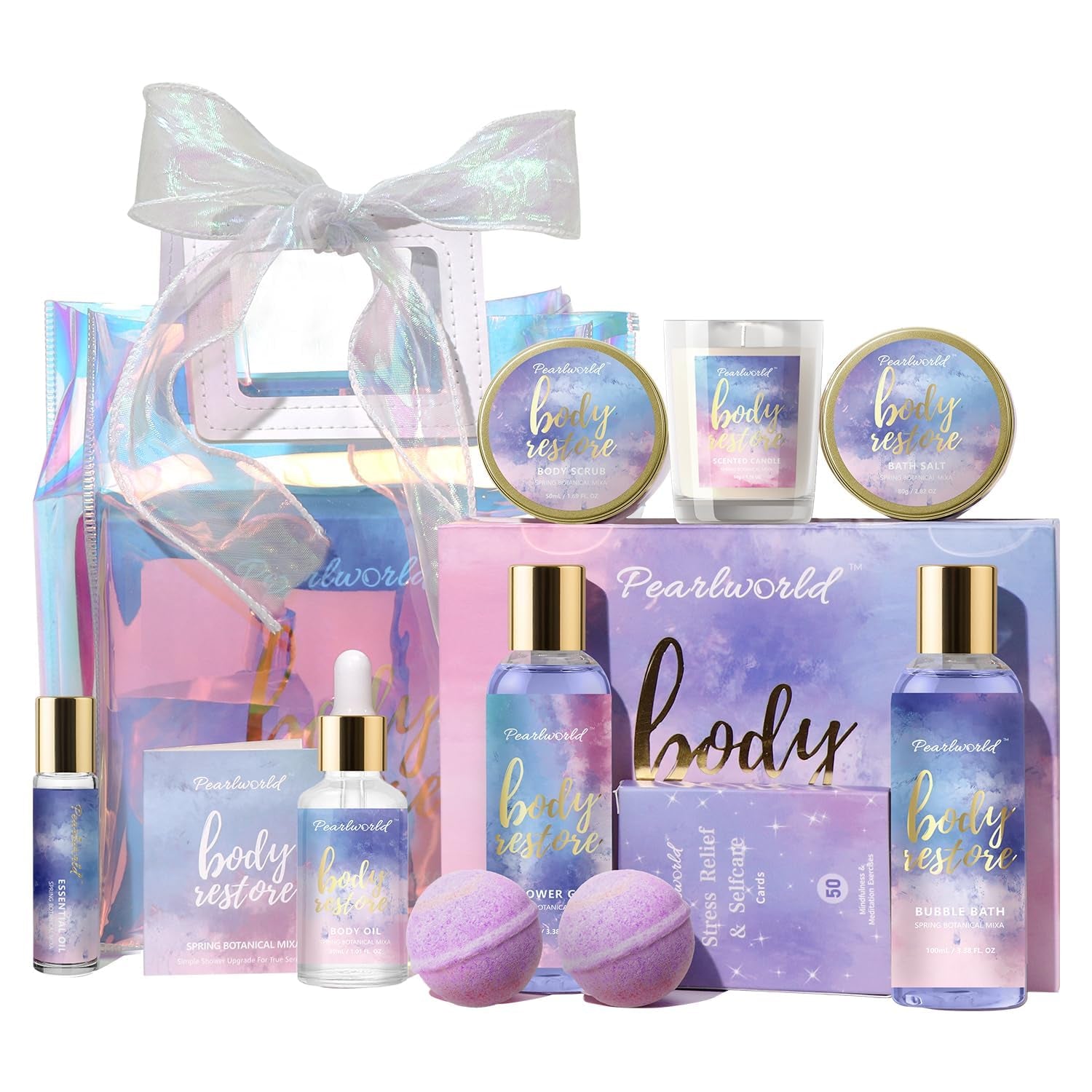Spa Gift Set for Women, 12 Pcs Luxury Bath Skin Care Set, Spa Kit for Women Gift Set with Reusable Bag, Bath Bomb, Birthday Gifts for Teen Girls, Her, Mom