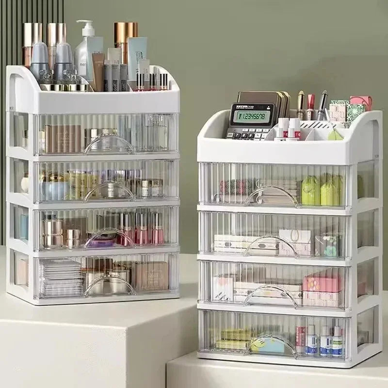 Drawer Jewelry Makeup Storage Box Large Capacity Transparent Makeup Storage Box Multi-Layer Multi-Functional Desktop Organizer