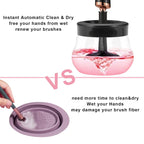 Electric Makeup Brush Cleaner and Dryer Machine, Super Fast Portable Brushes Cleaner, Wash and Dry in Seconds, Automatic Spinner Cleaner for Most Size Brushes(Black)