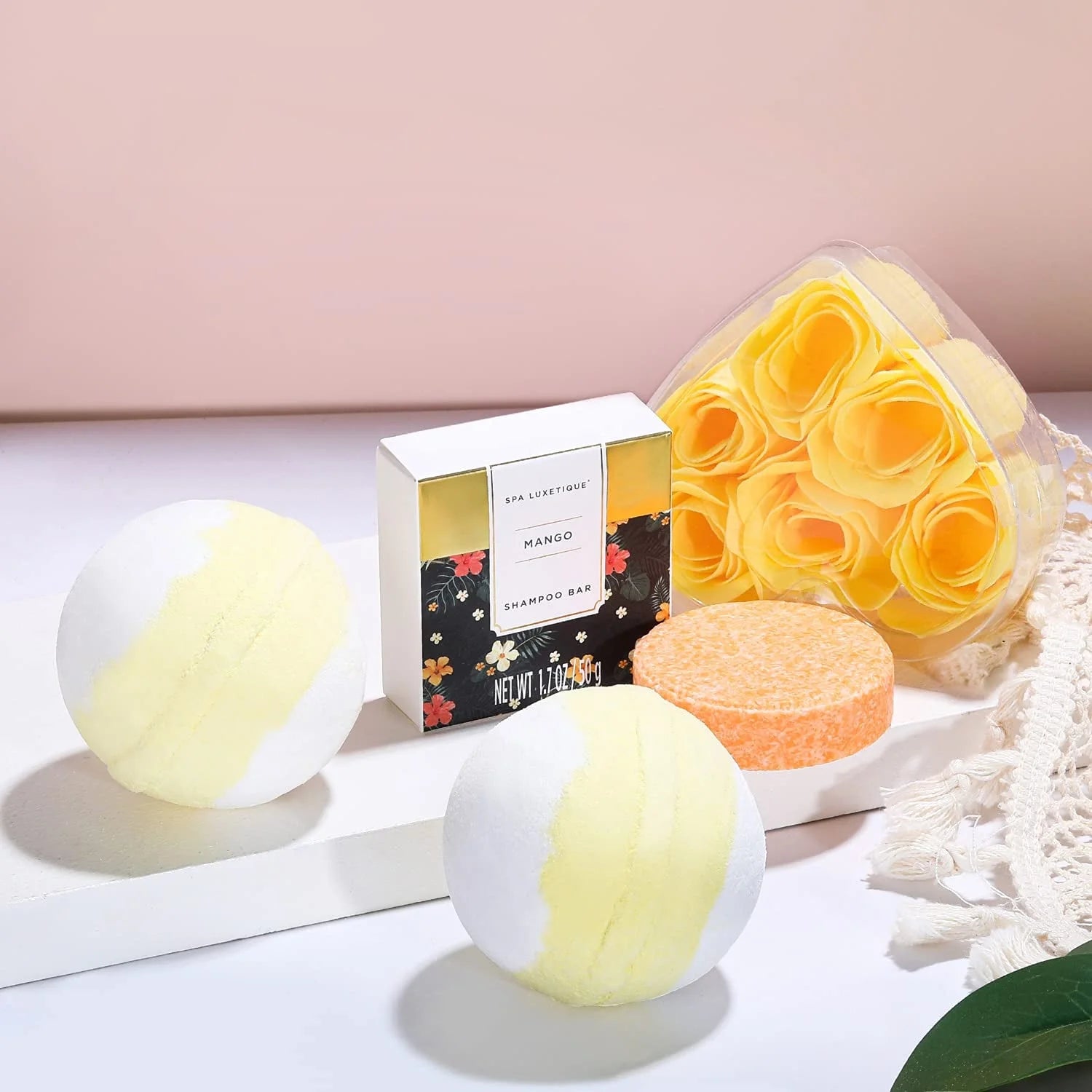 Bath Gift Sets for Women - 15 Pcs Tahiti Island Spa Baskets, Beauty Bath and Body Birthday Christmas Gifts for Her