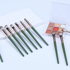 14PCS Green Professional Dense Makeup Brushes Tool Kit Air Brush Blending Powder Blush Concealer Eye Make up Brush Angled Stippling Liquid Highlighter Thin Brush with Travel Bag