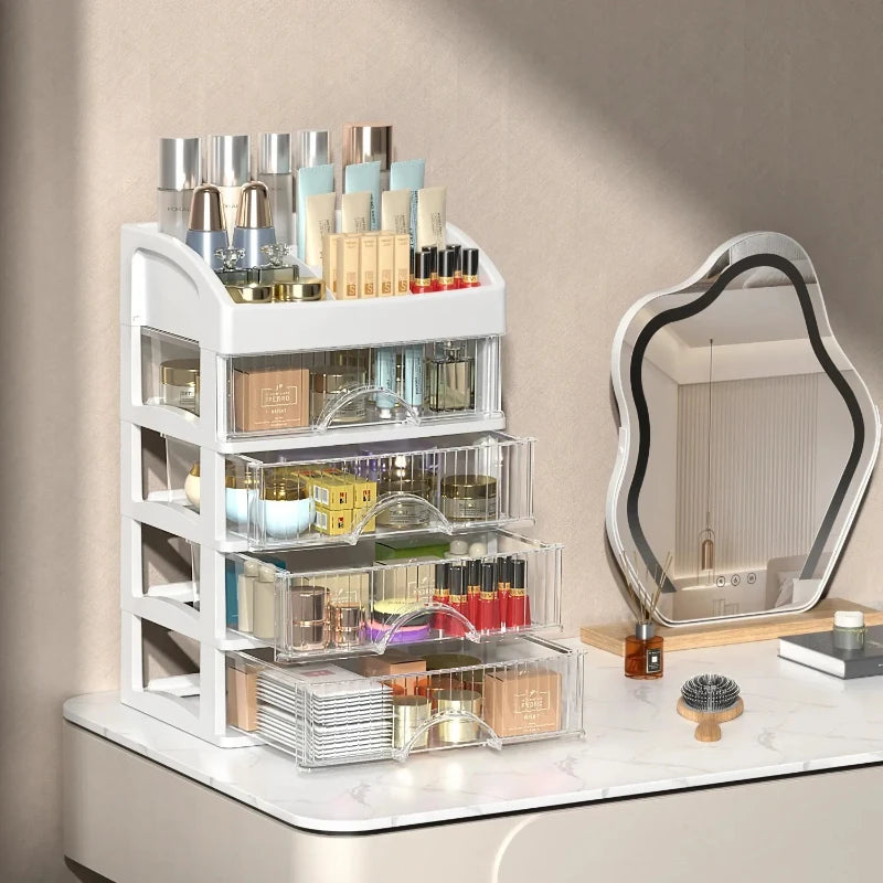 Drawer Jewelry Makeup Storage Box Large Capacity Transparent Makeup Storage Box Multi-Layer Multi-Functional Desktop Organizer