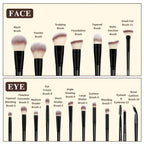 37 Pcs Makeup Brush Set Premium Synthetic Make up Brushes Foundation Eye Shadow Powder Concealers Brushes Set for Beginners & Professional Makeup Tool Set (Black)