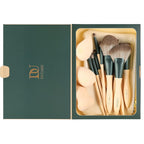 Makeup Brushes 14Pcs with 3Pcs Makeup Spong & Cosmetic Bag - Lime Mojito Series Makeup Brush Set for Foundation Blending Face Powder Blush Concealers Eye Shadows