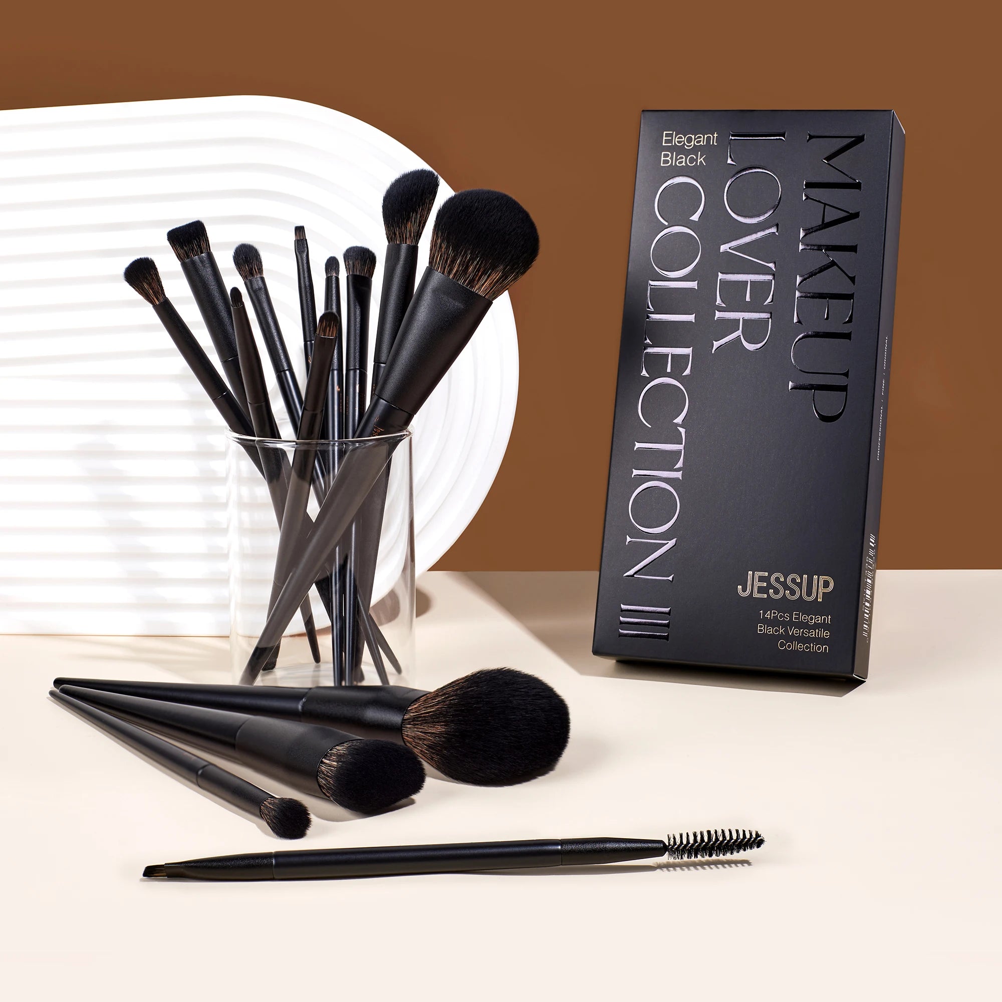 Makeup Brushes 14Pcs, Makeup Brushes Set Contour Foundation Powder Eyeshadow Highlight Blending Concealer Liner T336