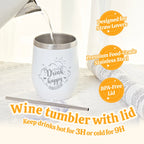 Spa Gift Sets for Women - 9 Pcs Vanilla Bath Set with Tumbler, Perfect Birthday Gifts for Her, Mother, BFF, Sister