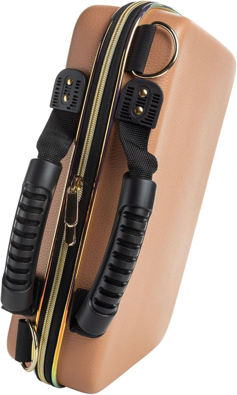 Makeup Organizer – Premium 8-Layer Makeup Bag for Lipsticks, Foundation, Brushes, Powder – Luxurious Travel Makeup Bag – Makeup Case – Water-Resistant Hard Shell (Nude, 15-Inch)