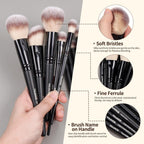 37 Pcs Makeup Brush Set Premium Synthetic Make up Brushes Foundation Eye Shadow Powder Concealers Brushes Set for Beginners & Professional Makeup Tool Set (Black)